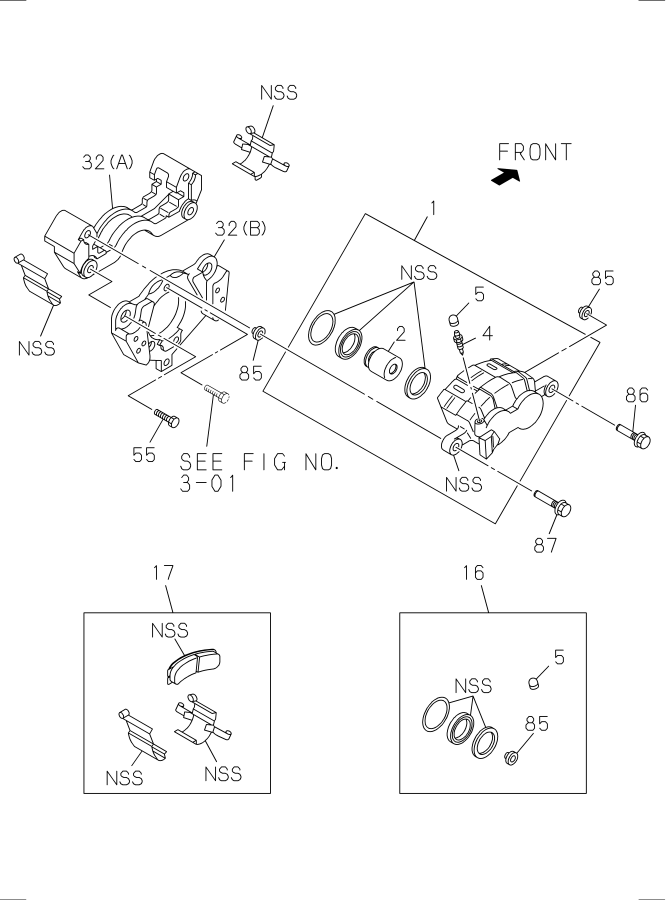 Isuzu NPRHD Caliper front disc brake (r). Fleet value 2942260040